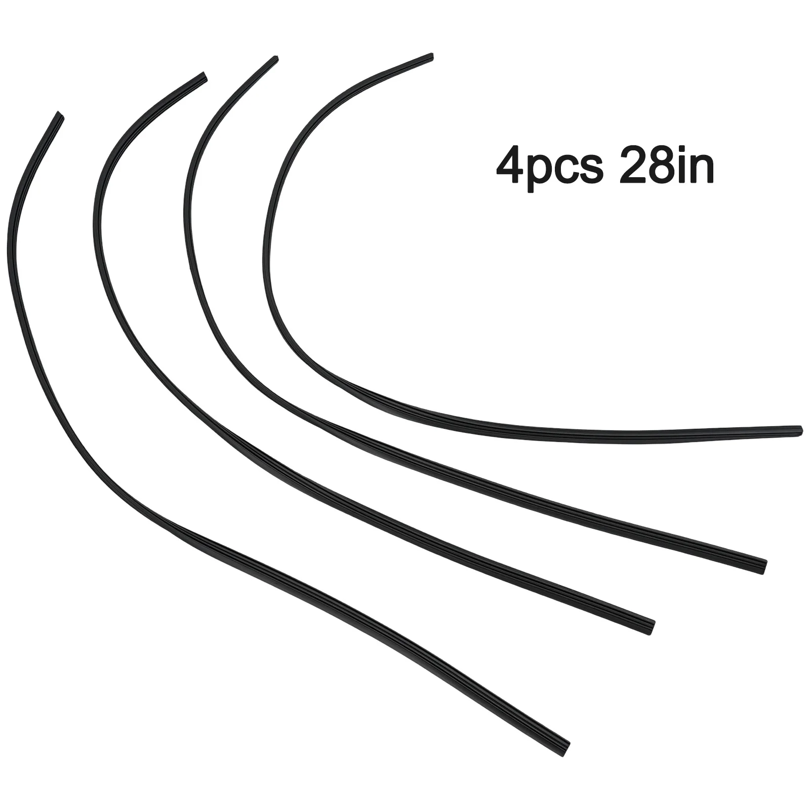 

Set of 4 Frameless Silicone Windshield Wiper Blade Refill Strips 28 inch 6mm Rubber for Car and Bus Replacement