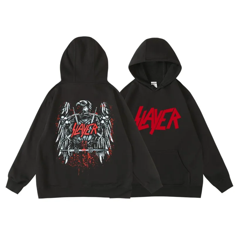 

Harajuku Fashion Mens Hoodies Slayer Hoodies Heavy Metal with Hooded Y2k Vintage Hip Hop Streetwear Hoodie Oversized Sweatshirts