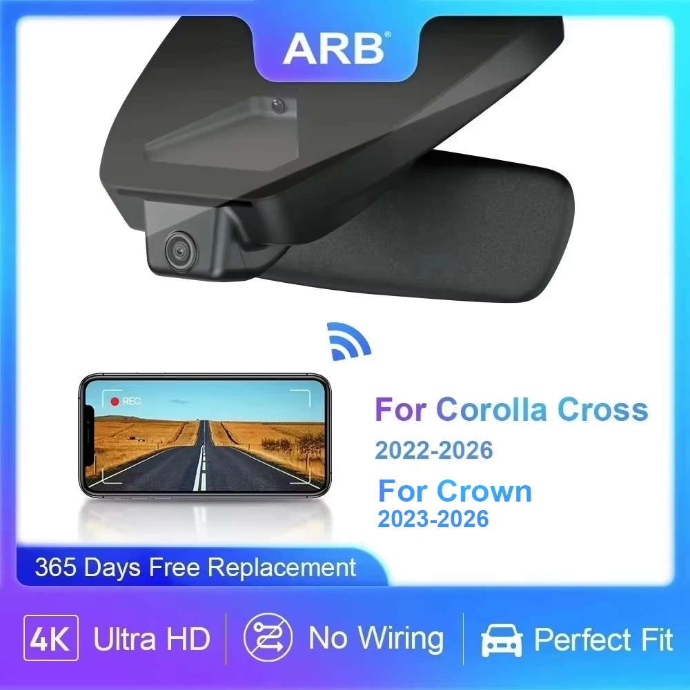 Kamera samochodowa do Toyota Corolla Cross 2022-2026 / Crown 2023-2026, ARB 4K 2160P UHD Car DVR Sterowanie przez APP WIFI Connect, OEM Look