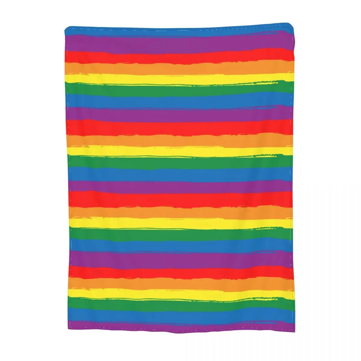 LGBT Flag Homosexual Merch Blanket Flannel Suit for All Season Home Hand-drawn Rainbow Striped Throw Blankets