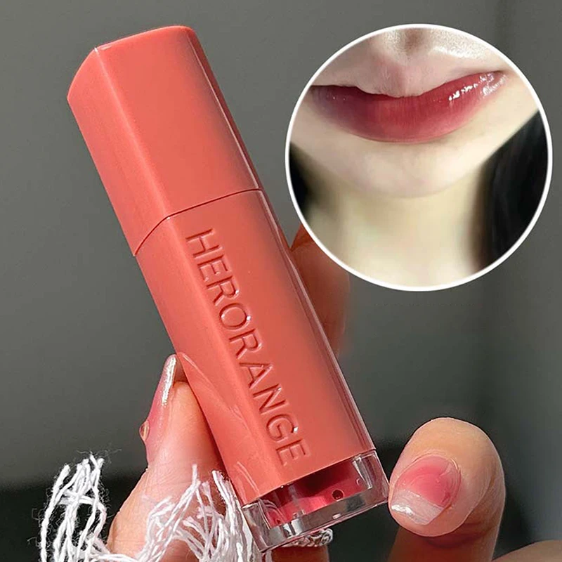 HERORANGE Mirror Lip Gloss Lip Glaze Transparent Glass Lasting Moisturizing Waterproof Liquid Lipsticks Sexy Red Lips Cosmetics