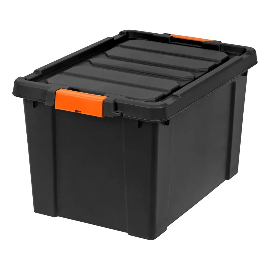 

, 19 Gallon Heavy Duty Plastic Storage Box, Black
