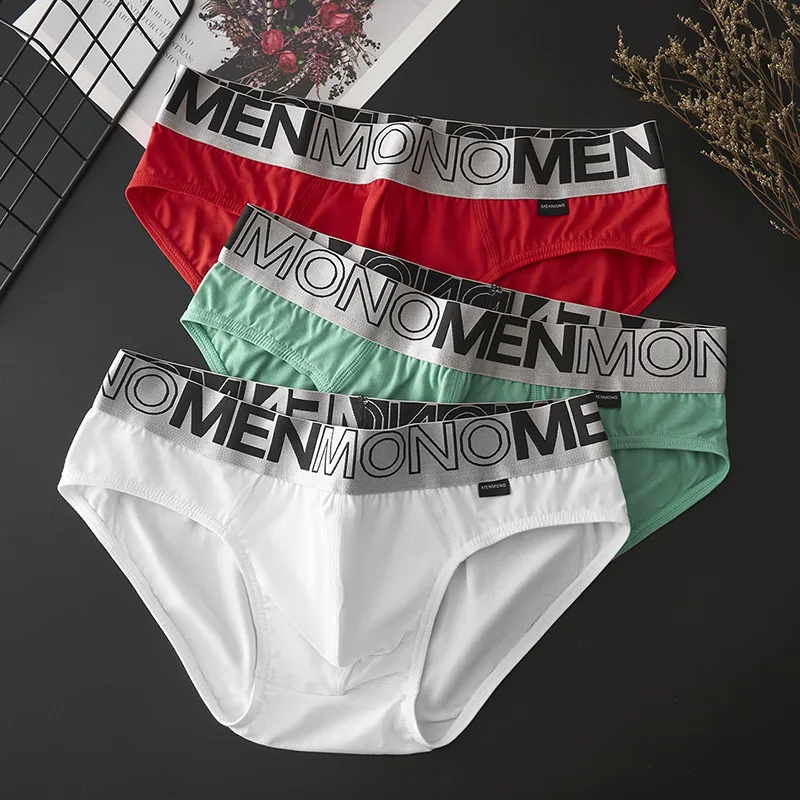 Men's Boxy Underwear Male Cotton Breathable Comfortable Sweat Absorption Sports Trunks Youth Low Waist U Convex Pouch Underpants