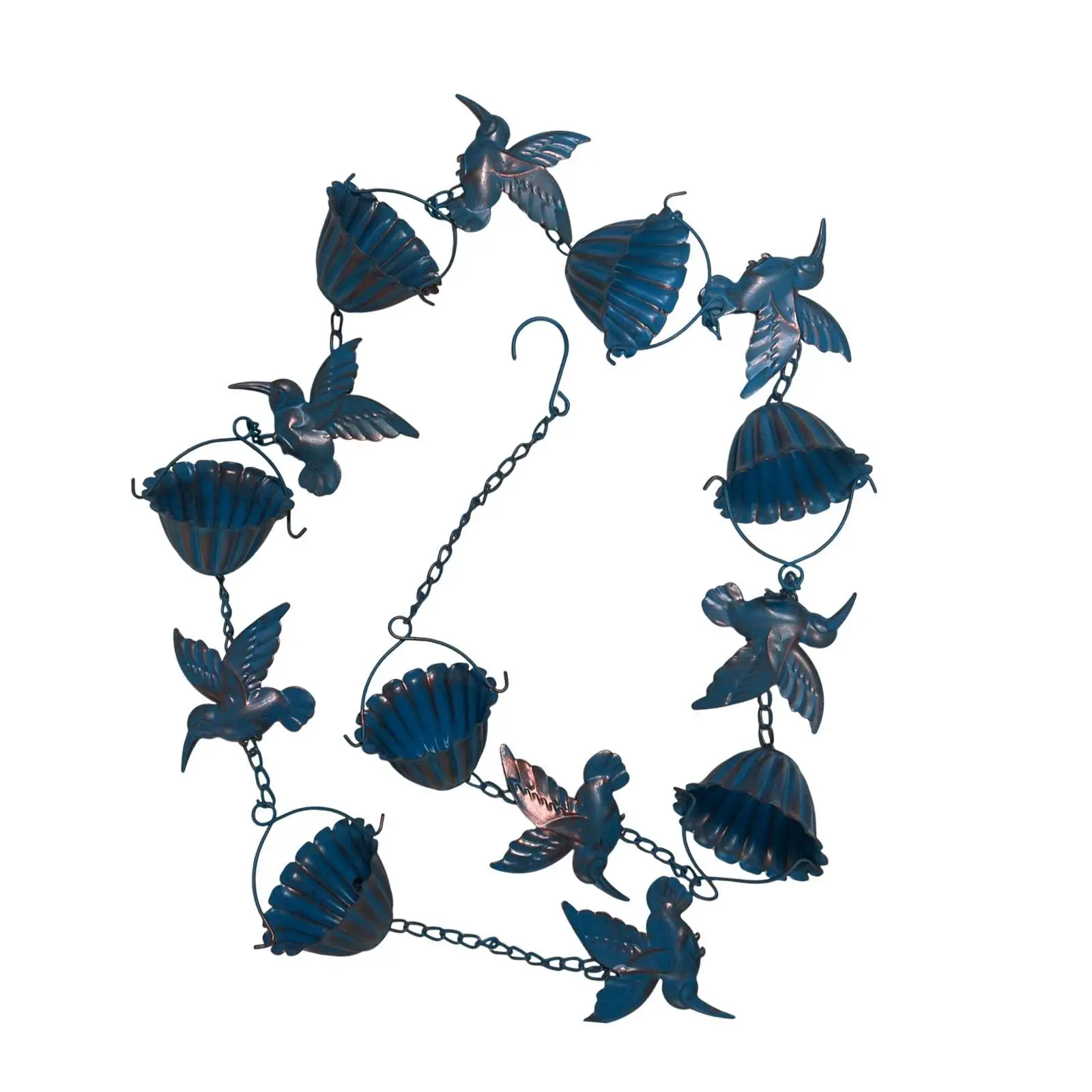 Outdoor Rain Chain for Gutters Iron Cup Drainage Downspout Alternative Decorative Water Collector for Roofs Awnings Sheds