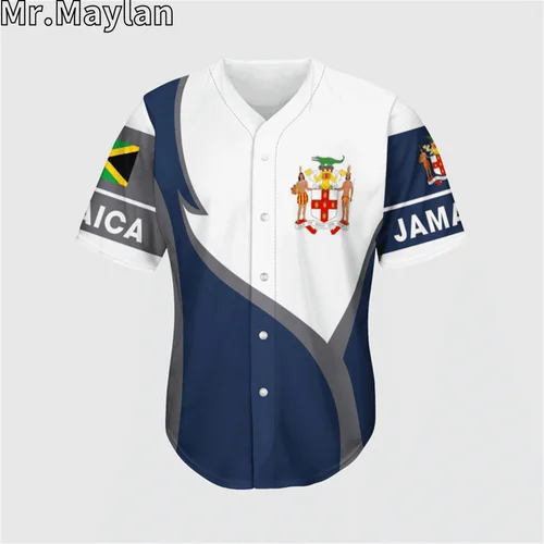 자메이카 국가 국기 야구 티 저지 셔츠, 3D 전체 인쇄 레게 밥 말리 남성 셔츠, 캐주얼 셔츠, 힙합 탑 