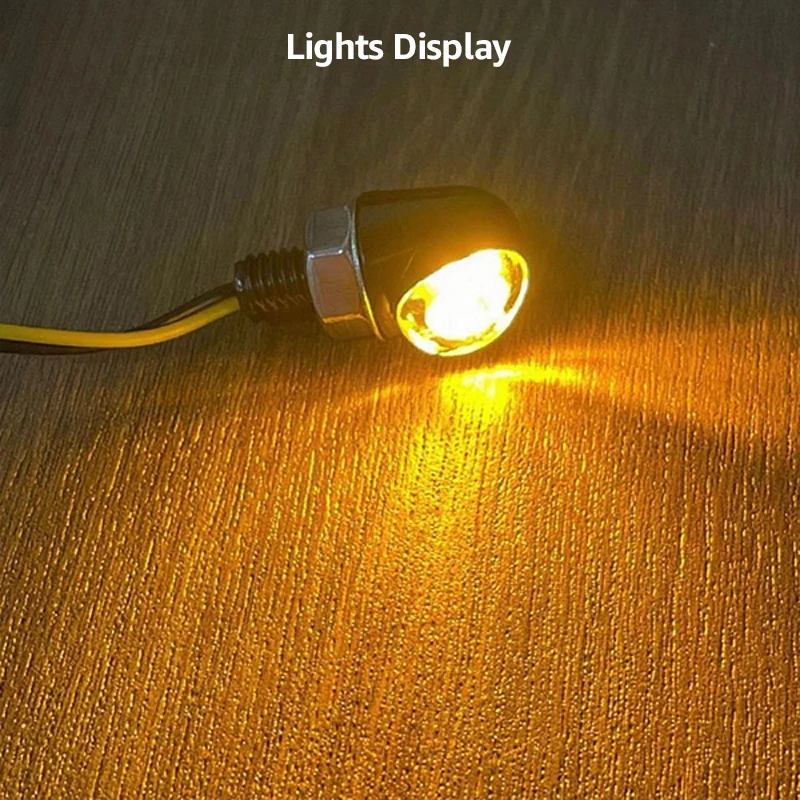 Mini 8mm Motorcycle Turn Signal Light High Brightness Amber Red DRL Aluminium Front Rear Lamp For Cafe Racer Bobber Chopper