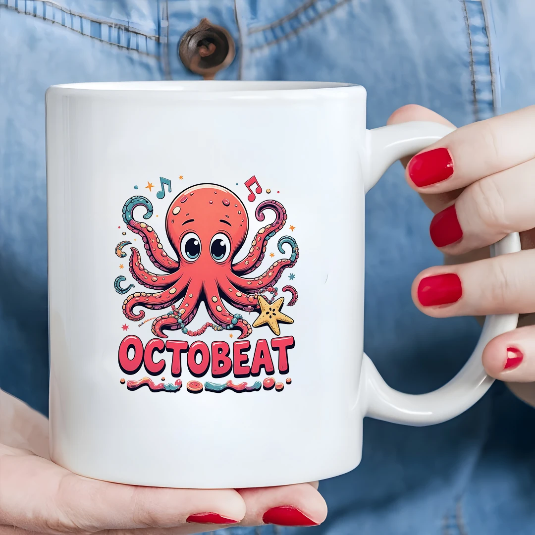 

11oz Cup + Cartoon Octopus Music Party + Kids & Family Office Cup - Essential Christmas Gift