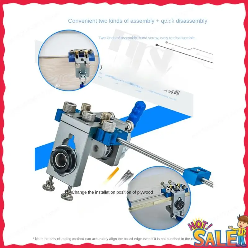 BOFO Localizzatore guida per trapano con maschera per fori tascabili per tasselli a sgancio rapido per giunzioni di tavole di legno Strumenti per la lavorazione del legno Alluminio, lavoro fine