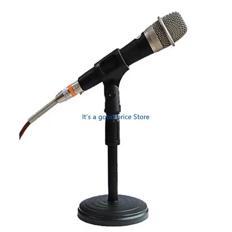 Professional Desktop Mic Stand Telescopic Microphone Holder with Secure Grip Base for Vocalists and Content Creators