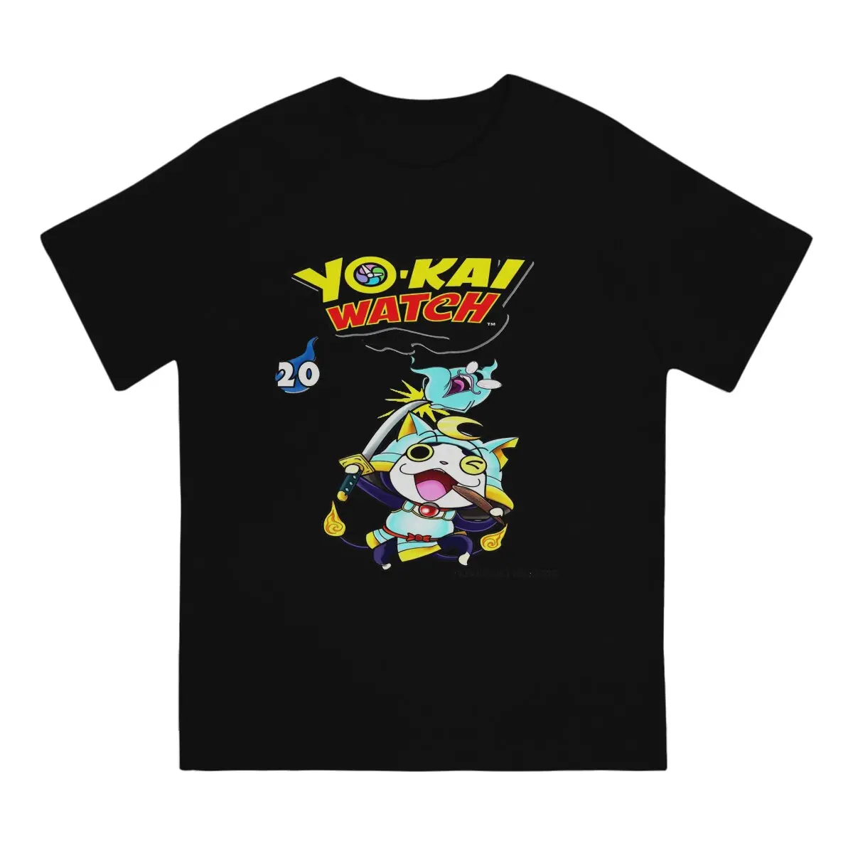 Essential T Shirts Men Pure Cotton Awesome T-Shirt O Neck Yokai Watch Tees Short Sleeve Clothes 6XL