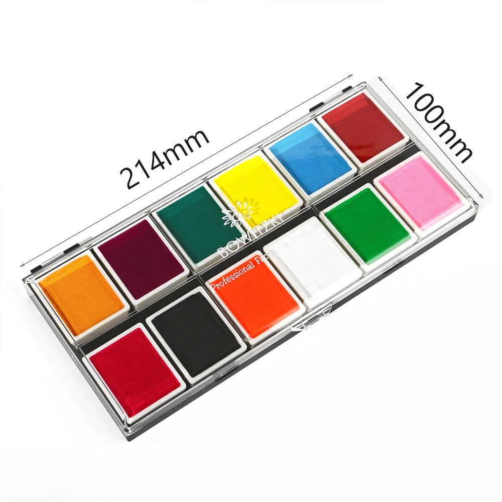 Bowitzki Professional Fluorescent Face Paint and Body Paint 5 fluorescent colors 7 matte colors Halloween Makeup Facial Paint