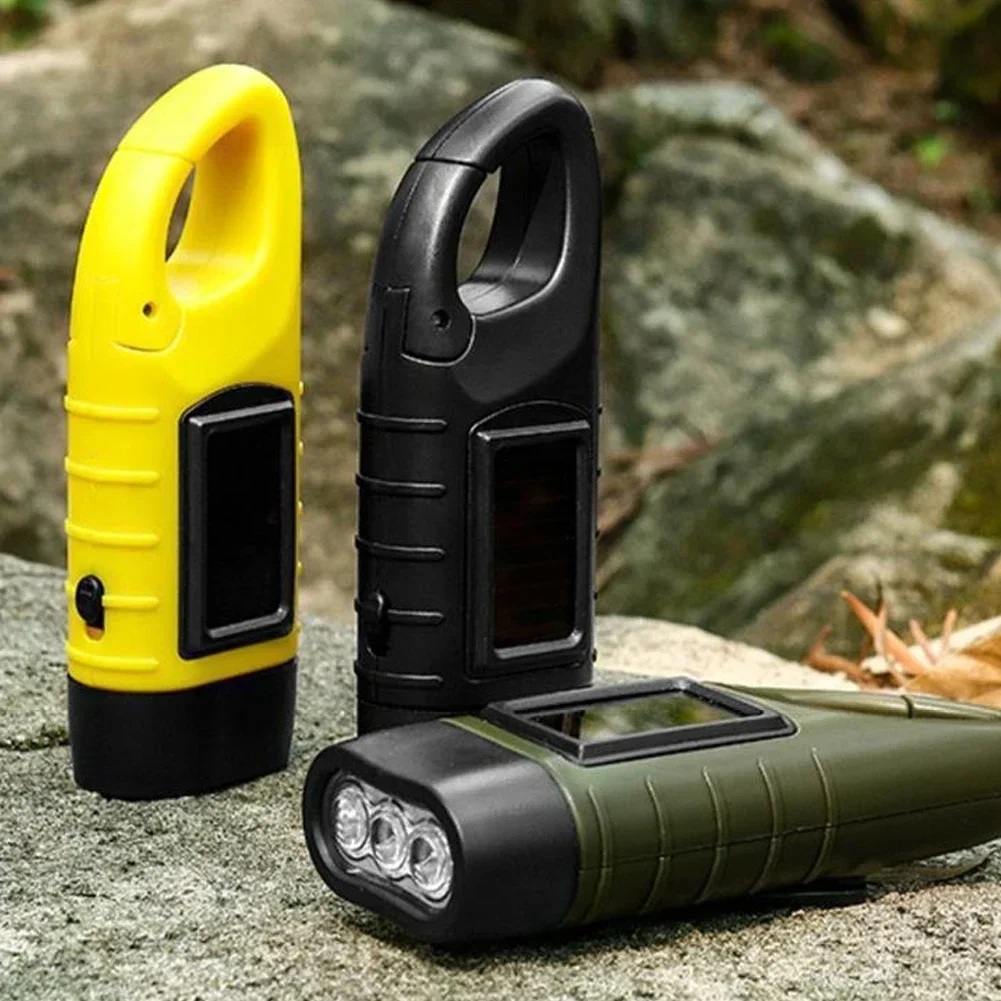 LEDソーラーパワー懐中電灯,ハンドクランク付き,充電式キーホルダー,屋外サバイバル,キャンプ,ハイキング用の緊急懐中電灯