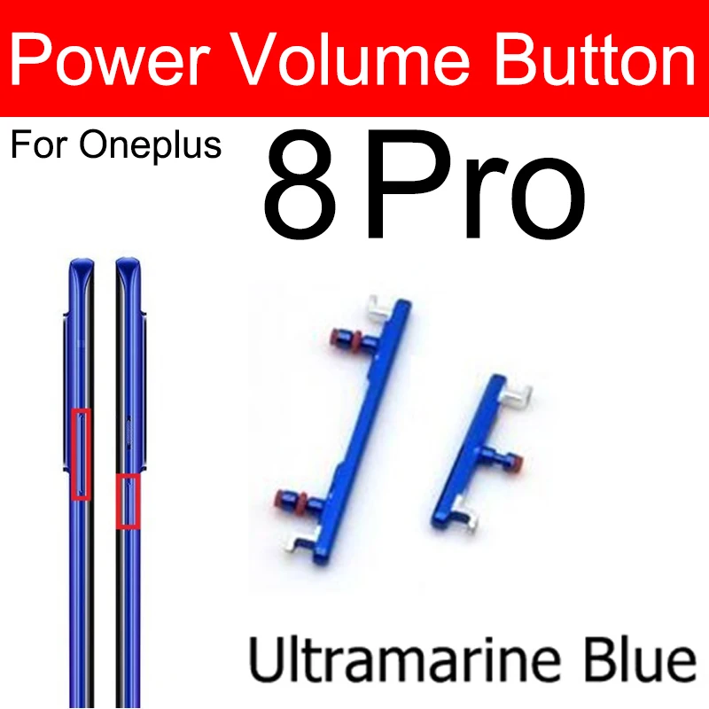 Volume Power Buttons For Oneplus OnePlus 8 8 Pro 8T Audio Volume Power On Off  Switch Side Keys Replacement