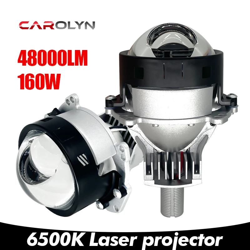 Carolyn Laser Projector 6500k H4 H7 Lens Headlights 48000 Lumen Car Lights 3 Inches160W Led Projector  Headlight Car Accessories