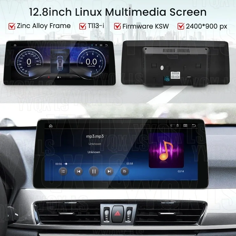Linux System 12.8 Inch For BMW X1 X3 X4 X5 E70 E71 F15 F16 F25 F26 E84 F48 Car Radio Wireless CarPlay Touch Screen dual system