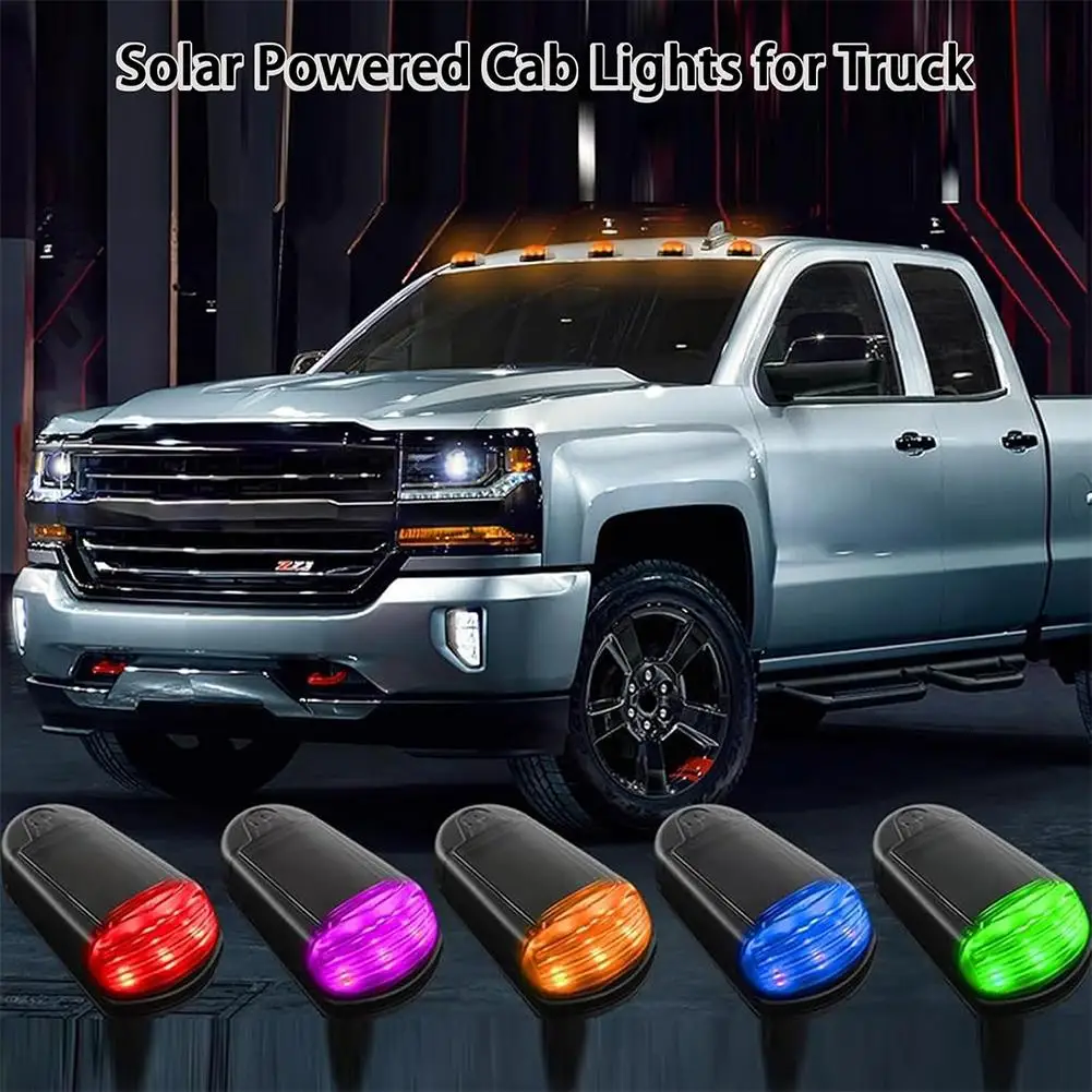 NEW 7 Colors Cab Lights Punch-Free Solar Powered Cab Lights Wireless App Control Solar Powered Roof Lights For Truck Accessories