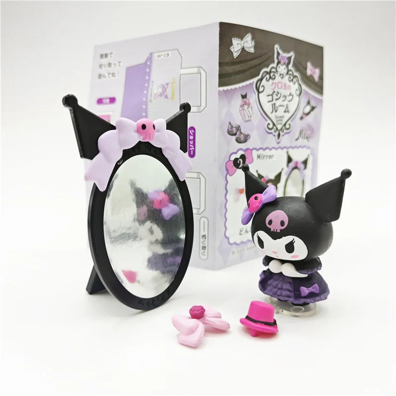 Sanrio Kuromi The Gothic Room Miniature Scene Blind Box Doll Cartoon Toy Model Ornaments Figures Children Christmas Gifts