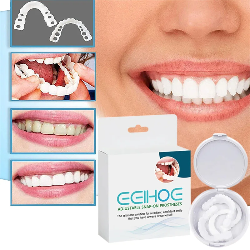 Adjustable Dentures Teeth Set Whiten Braces Adjustable Snap-on False Teeth Veneers Decorate Gaps To Teeth Enhance Aesthetic New