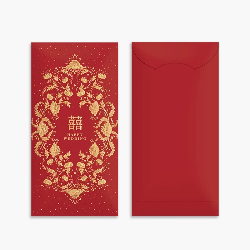

10Pcs Traditional Chinese Wedding Red Envelopes: Creative Gold-Embossed Red Envelopes for 1,000-Yuan Gifts