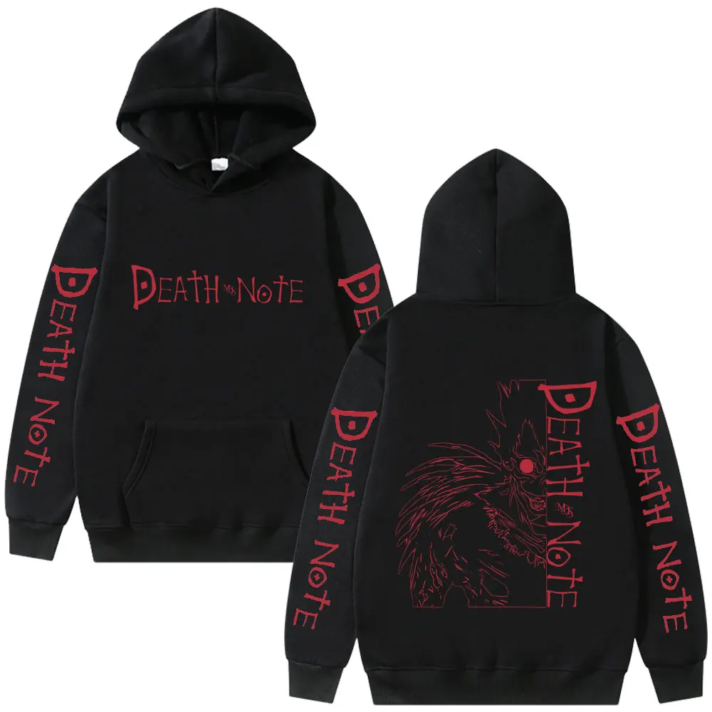 

Anime Death Note Ryuk Face Graphic Hoodie Men Women Casual Cotton Vintage Pullover Hoodies Male Cartoon Manga Merch Streetwear