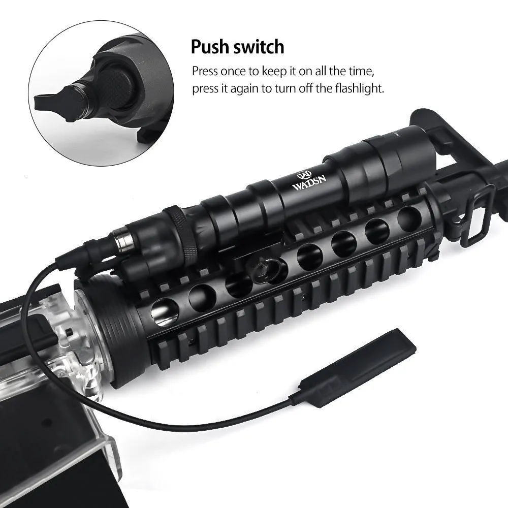 WADSN 1400lumens M600DF M600 Tactical Flashlight White LED Light Lamp Fit 20mm Rail Hunting Weapon Airsoft Rifle Accessories