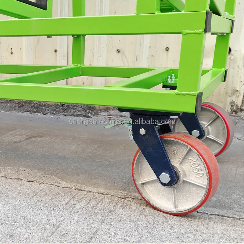 Production Workshop Designed 1600mm Length Heavy-duty Glass Slate Slab Transport Rack Glass Trolley