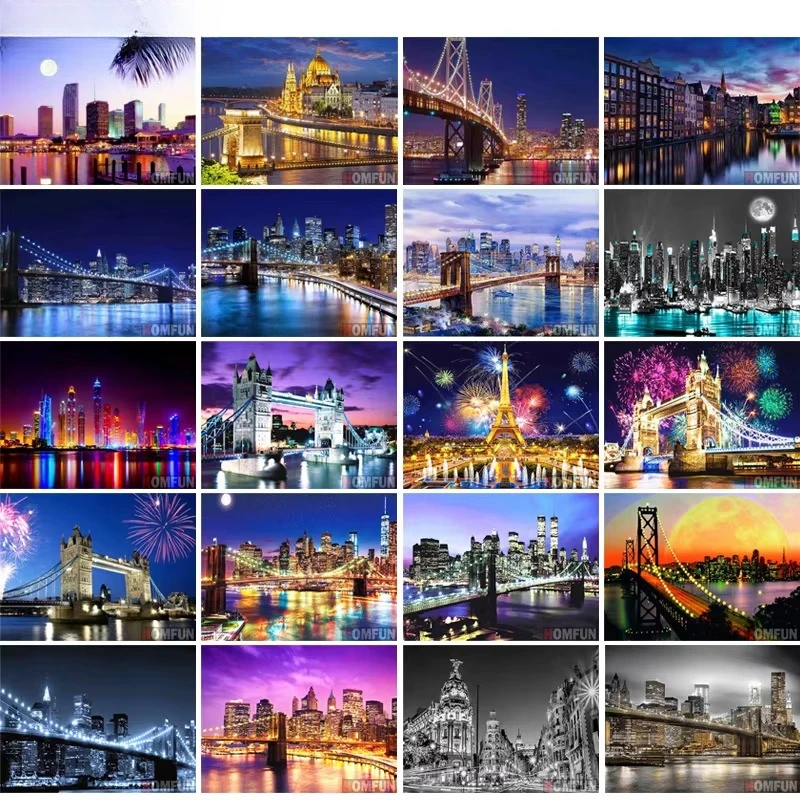 

50X70CM Adult 1000PCS Paper Jigsaw Puzzle City Night Scenic Stress Relief Entertainment Children Toy