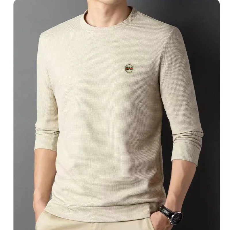 Men's Clothing Autumn and Winter New Round Neck Long Sleeve Simplicity Solid Color Fashion Versatile Casual Commuter Pullover