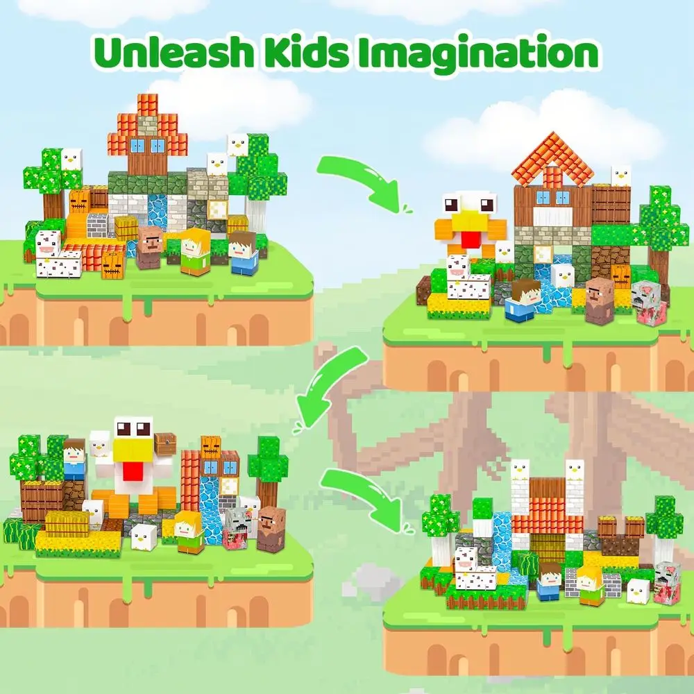 Conjunto de blocos de construção magnéticos iluminados, 150 peças, brinquedo STEM para crianças de 3 anos, ideal para meninos e meninas, perfeito para o Natal e