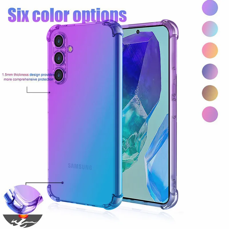 Gradient TPU Four Corners Protective Case for Samsung Galaxy M35 M55 M15 M34 M14 M54 5G 4G Protective Cover Fundas Coque Shell