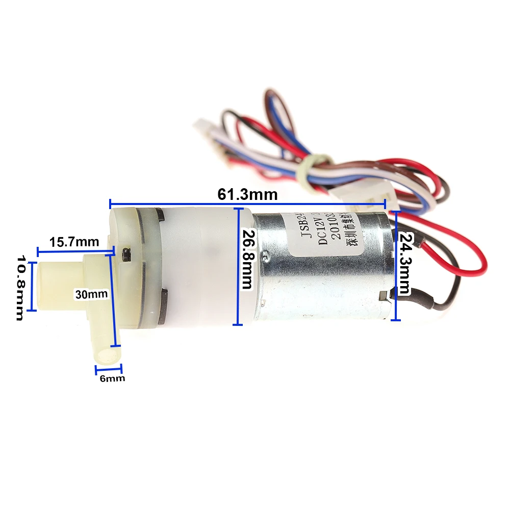 Mini Water Pump DC 7.4V 9V 12V 1.2W Micro Diaphragm 370 Pump Large Flow Low Noise Long Life Self-priming Water Pump
