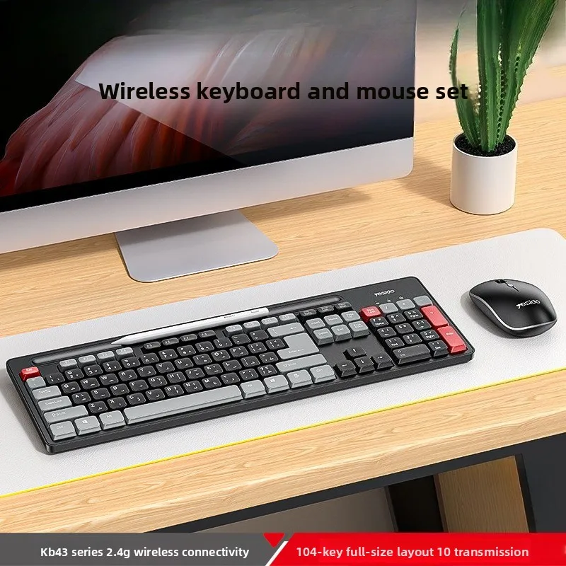 USB Wireless Keyboard and Mouse Set Silent Ergonomic Design for Desktop Laptop Computer Home Business Use Commercial Home Office
