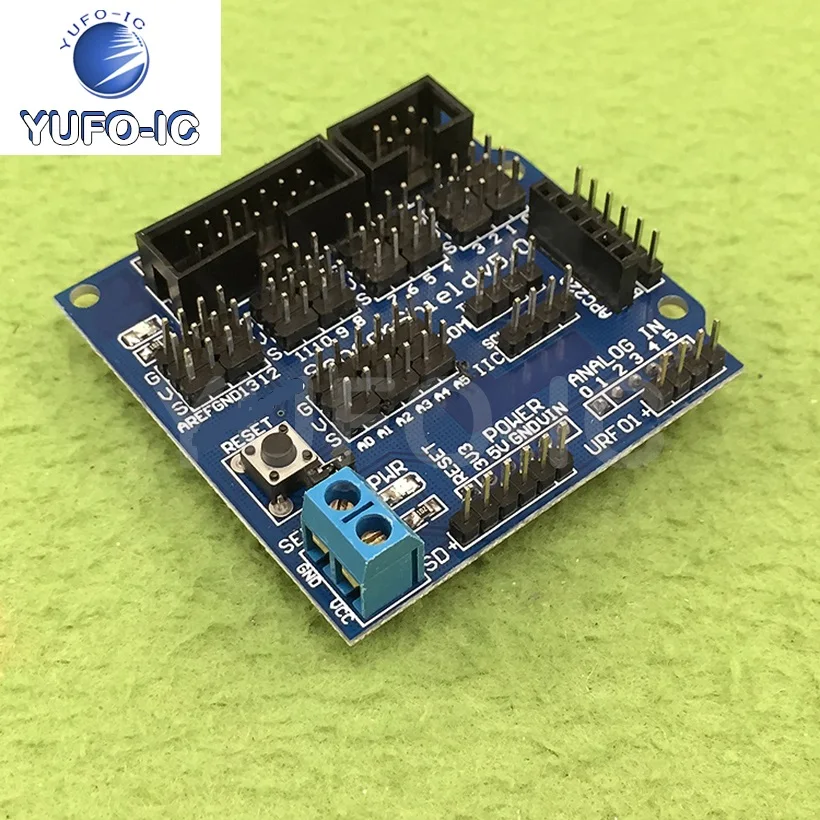 Free Ship 1PCS V5 Expansion Board Sensor Shield V5.0 Electronic Bricks Blue Version Compatible With