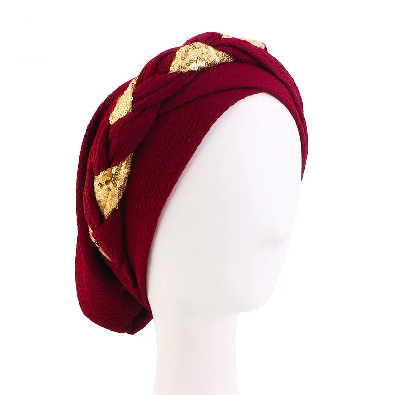 المرأة المسلمة الترتر عمامة بونيه الحجاب الكيماوي قبعات قبعة الحجاب الداخلي بيني فام Musulman التفاف وشاح الرأس Turbante Mujer جديد #5