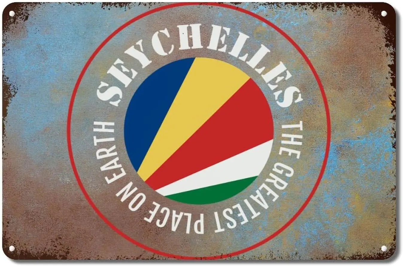 

Seychelles Flag Metal Sign Wall Art Seychelles The Greatest Place on Earth Metal Sign Iron Painting Gift World Traveler Metal Wa