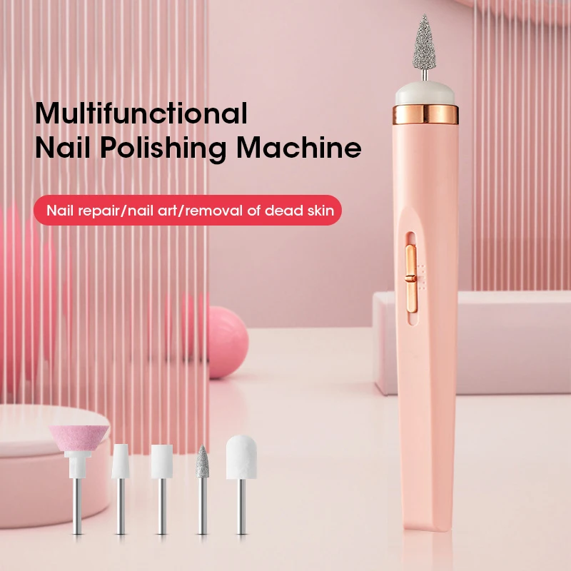 

5-in-1 Electric Nail Art Set Multifunctional Grinding Machine Drill File USB Powered Beauty Care Polishing Tool