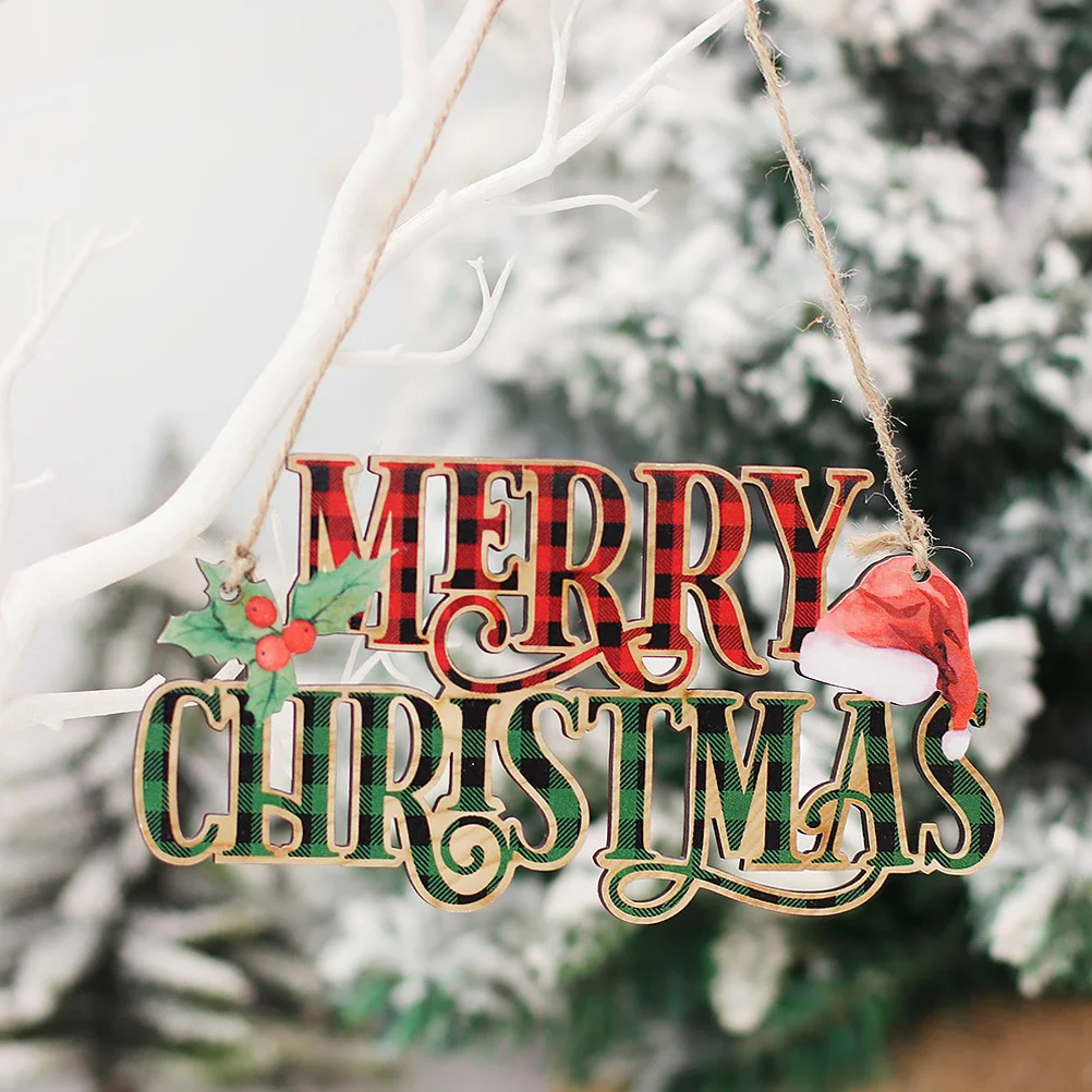 

2Pcs Christmas Wooden Hanging Ornaments with Rope Delicate Xmas Tree Decor for Home Office Party Decoration Xmas Tree Ornament