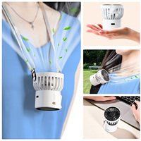 Eary Mini Portable Rechargeable Fan 1000mAh Battery Type-C Neck Hanging Fan Desktop Clip on Clothing Waist Cooling Cold Air Fan