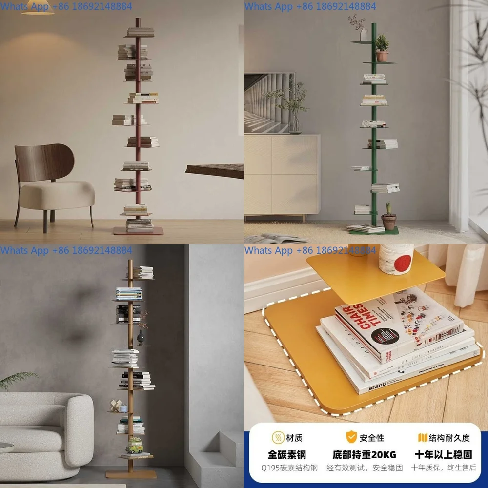 

Spinning invisible spiral display shelf iron corner storage rack narrow indoor bookshelf for home living room