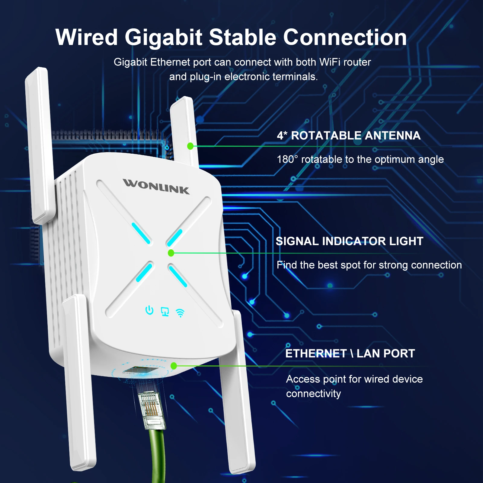 AX1800 Wi-Fi 6 повторитель 802.11ax беспроводной удлинитель 1800 Мбит/с 2,4G и 5 ГГц усилитель сигнала Wi-Fi 4*2dBi антенна домашняя Wi-Fi