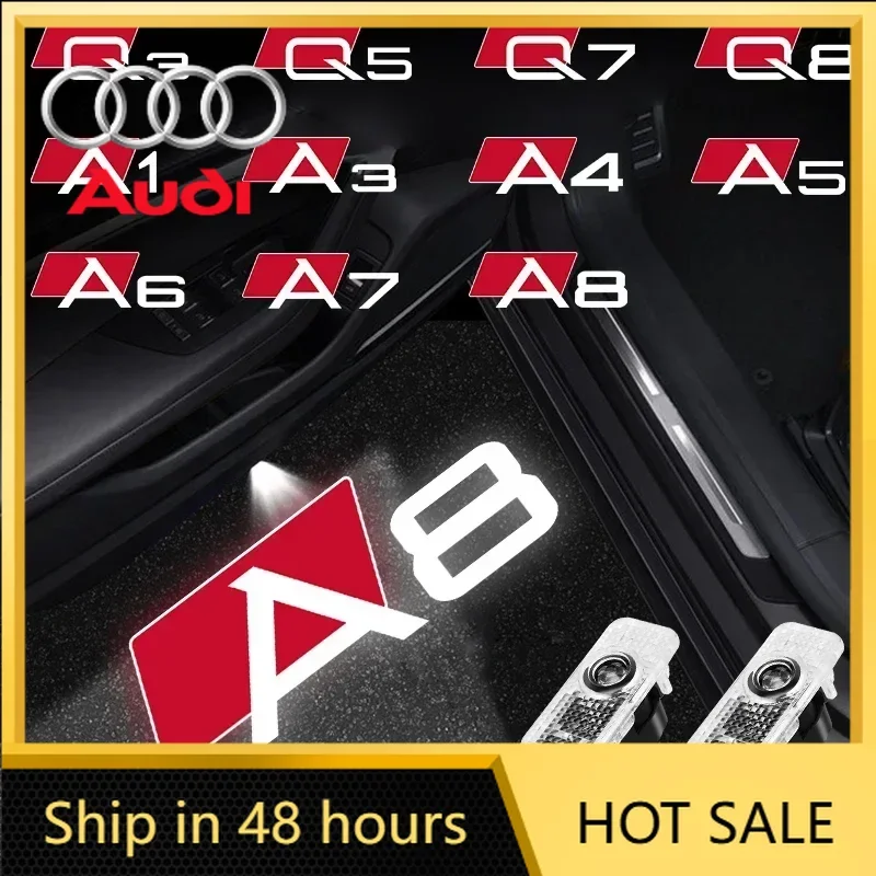 

2 шт. светодиодных проекторных ламп для подсветки дверей автомобиля Audi Quattro Sline A1 A3 A4 A5 A6 A7 A8 Q3 Q5 Q7 Q8 RS A8 R8 B5 B6 B8 C5 C8