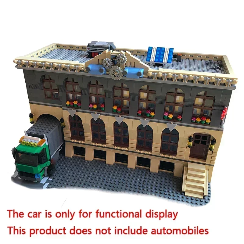 City Street View Model MOC Building Bricks Car Engine Factory Modular Technology Gifts Holiday Assemble Children Toys Suit