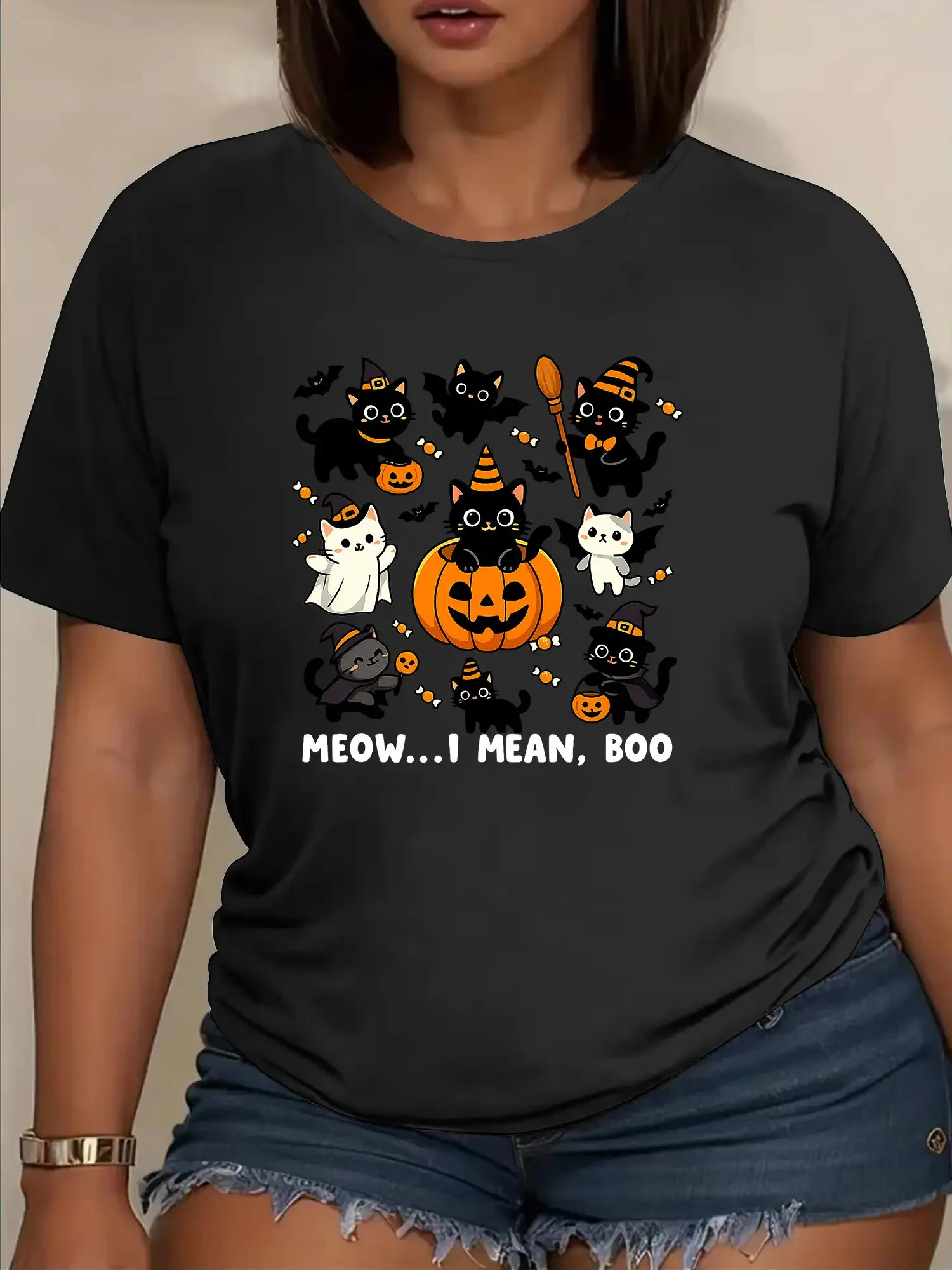 Women'S Cute Black Cat Witch & 