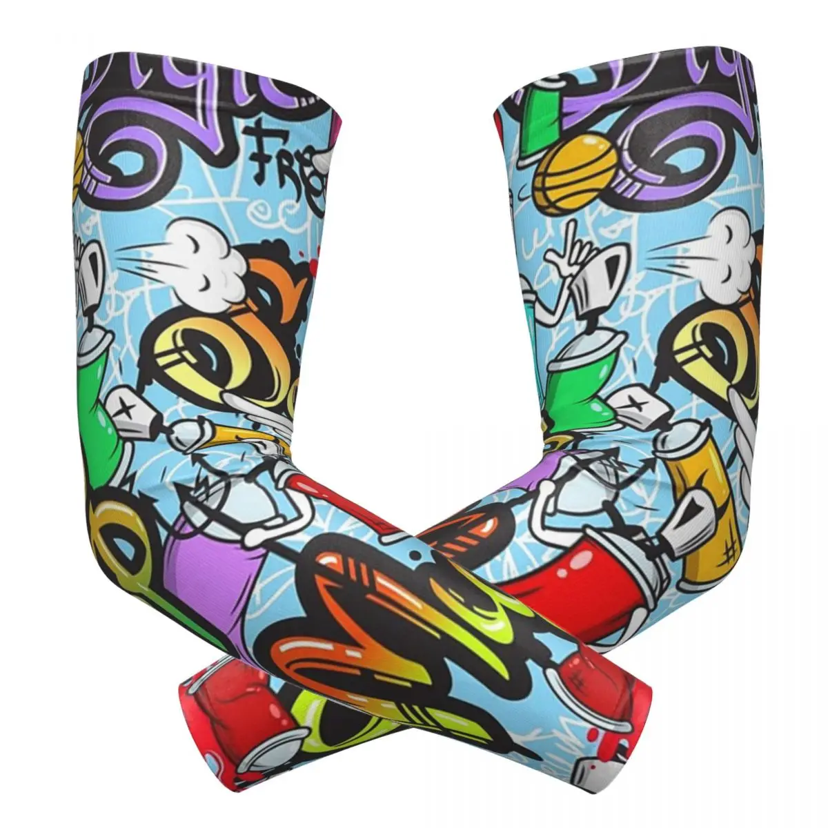 

Хип-хоп музыка граффити уличные нарукавники защита от солнца и ультрафиолета чехол летние велосипедные татуировки рукава