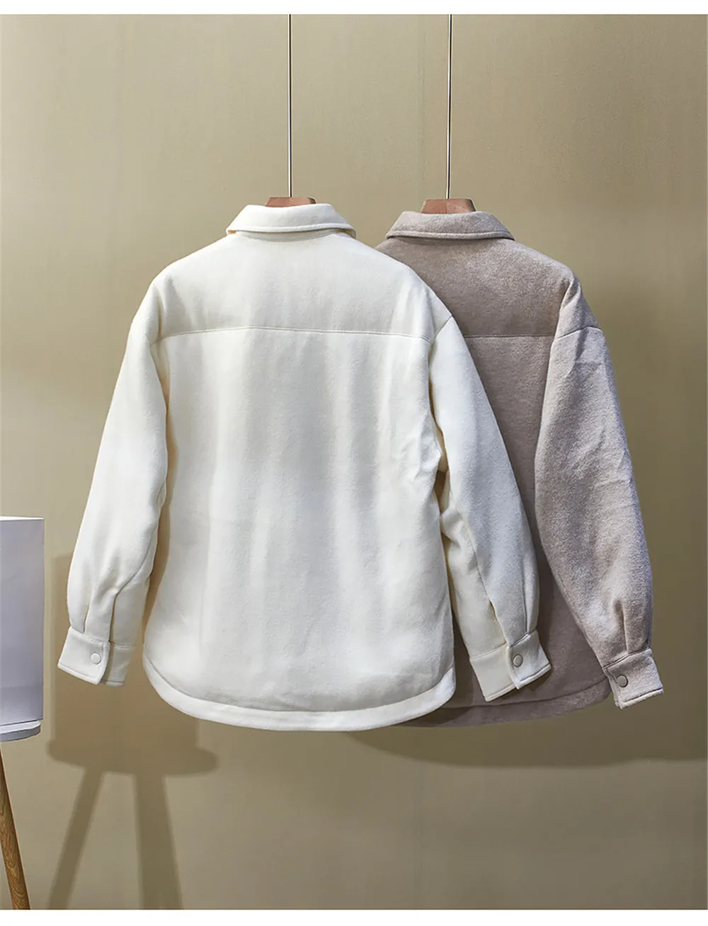 25冬新作 ラペルダウンジャケット シャツ風 ルーズカジュアル グースダウン カシミヤ混 多用途 レディース 厚手ダウンジャケット