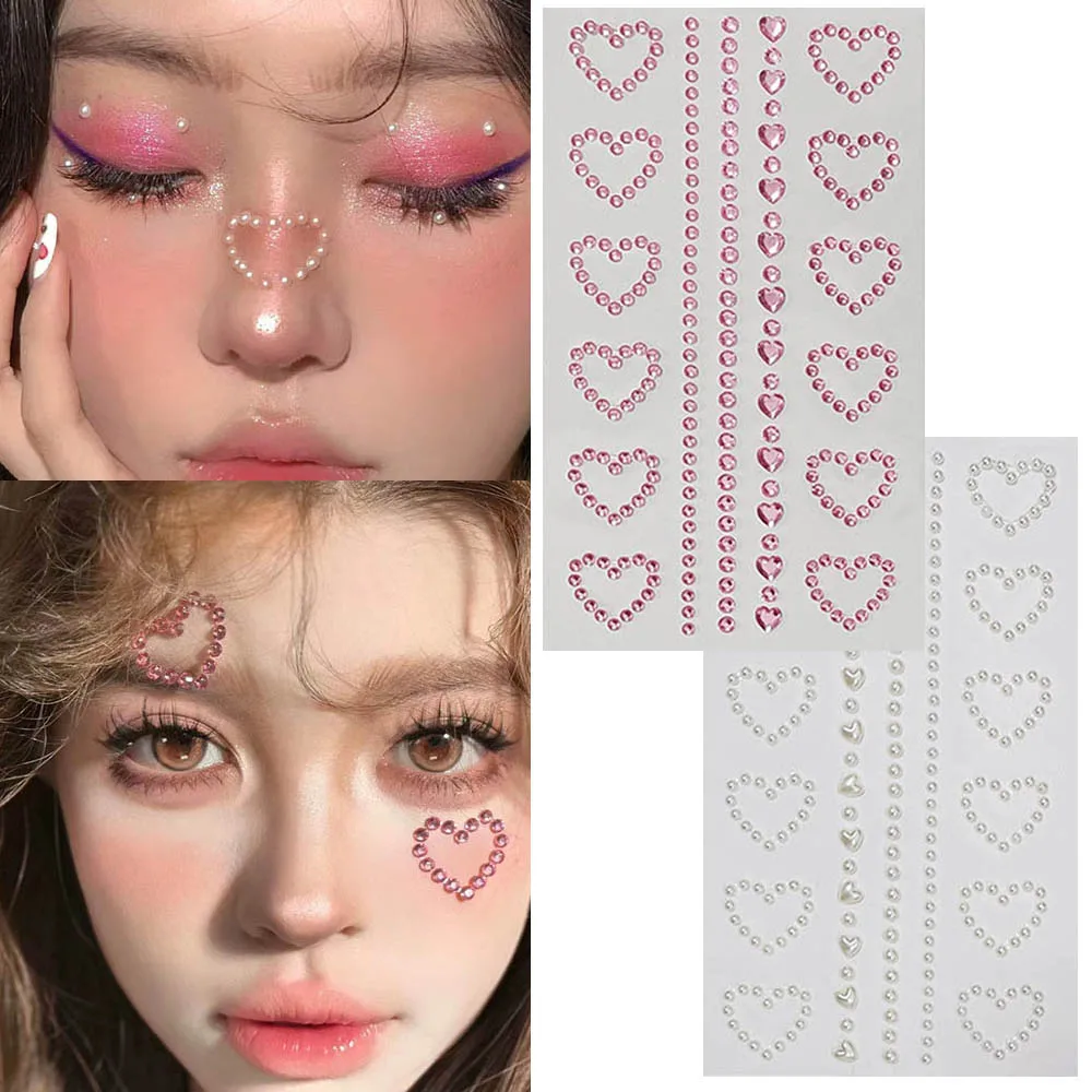 Tattoo Stickers 3D Face Jewelry Eyes Face Body Rhinestones Waterproof Makeup Art Drill Beauty Disposable Crystal Facial Patches