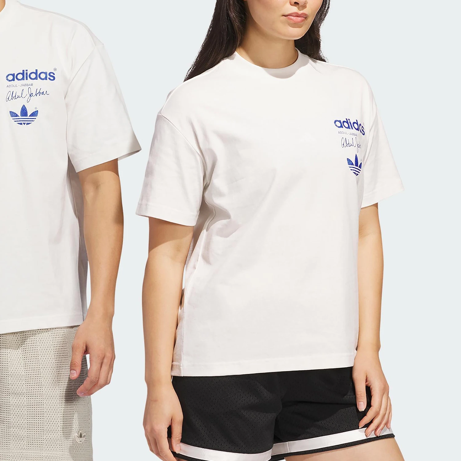 Adidas genuine clover men's and women's knitted breathable pattern sports T-shirt JD5192