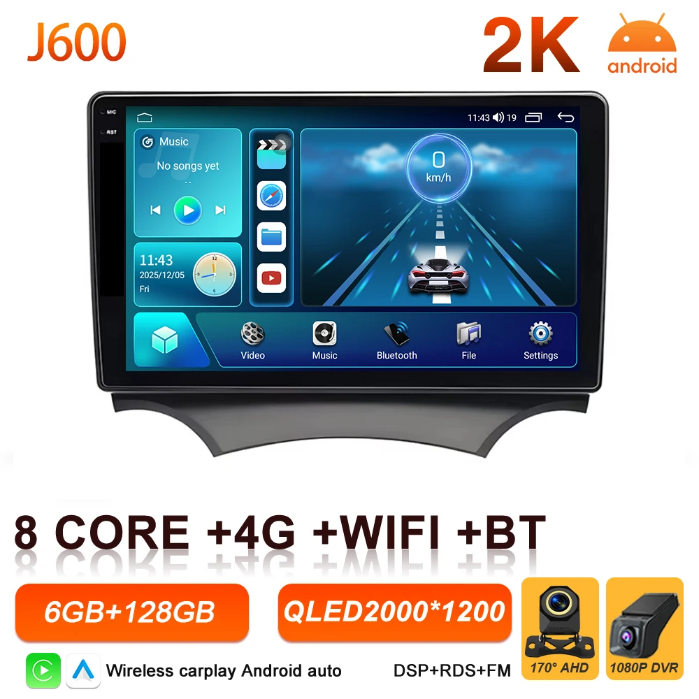 Android 16 Auto autoradio voor Ford Ka 2008 2009 2010 2011 2012 2013 2014 Carplay multimediaspeler stereo GPS head unit DSP BT