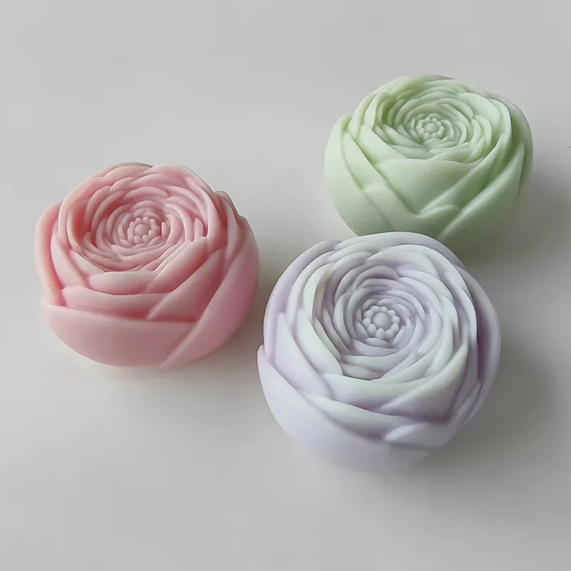 Molde de silicone para velas de flores, aromaterapia artesanal, ornamentos de rosas, velas criativas, molde de sabão feito à mão