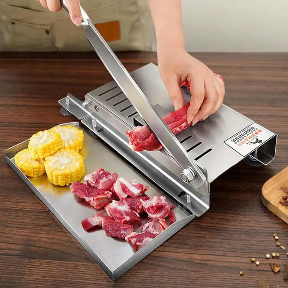 

Stainless Steel Rib Meat Chopper - Premium Bone and Food Slicer for Home and Commercial Use